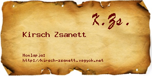 Kirsch Zsanett névjegykártya